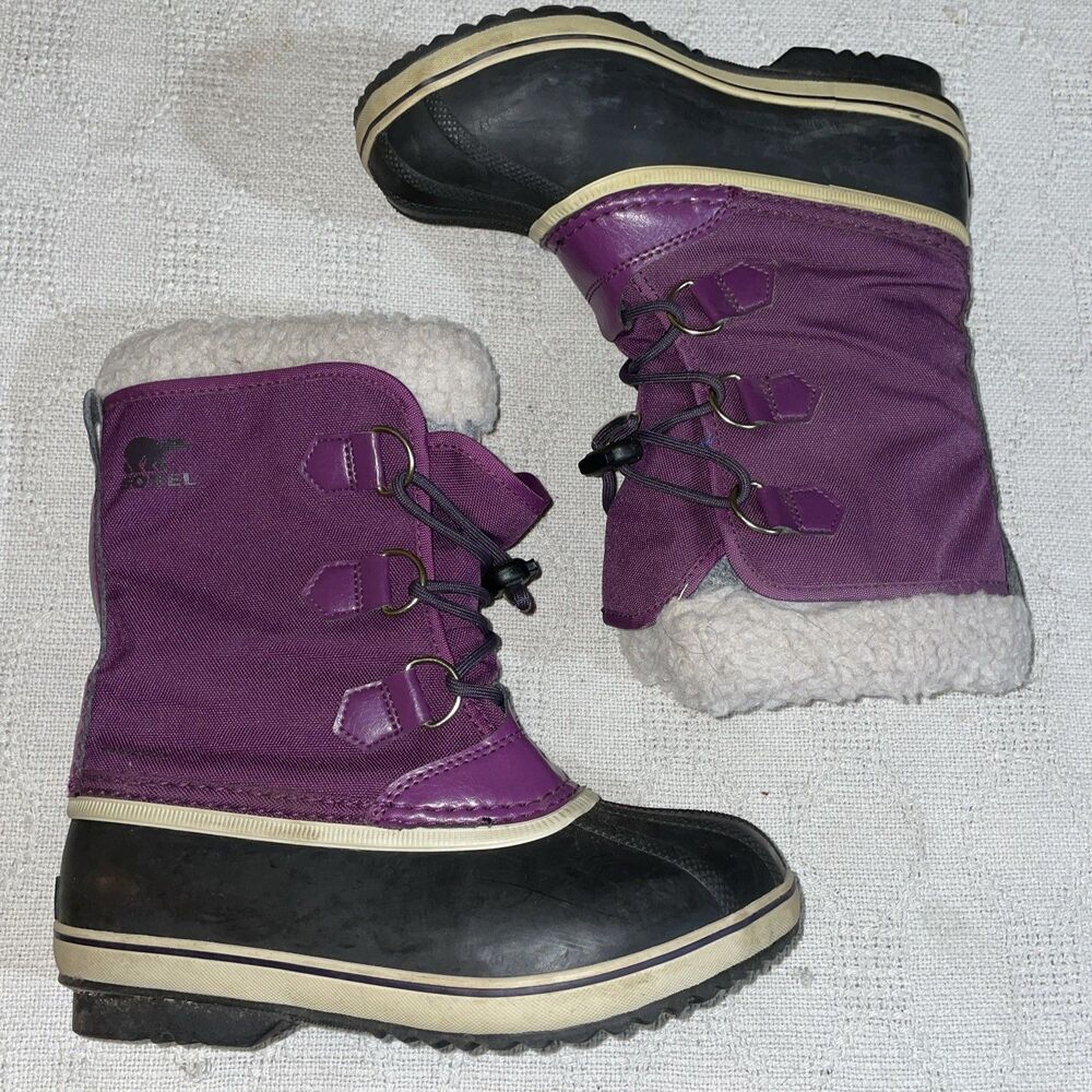 Sorel Women’s Rain Boots Size 4 Purple Black Waterproof Outdoors Active